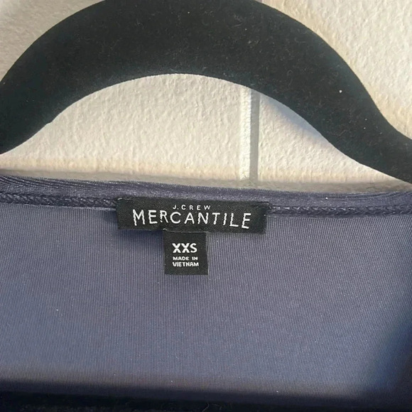 J. Crew Mercantile Slate Blue Velvet Faux Wrap Top size XXS - Picture 3 of 6